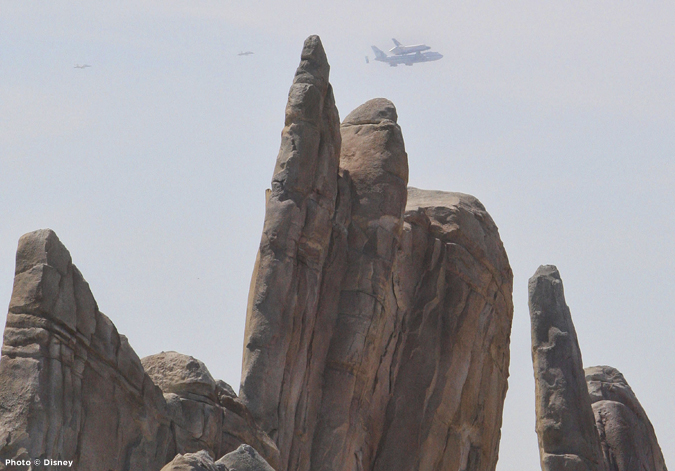 endeavour, Space Shuttle Endeavour soars over California Adventure as Disneyland refurbishments continue
